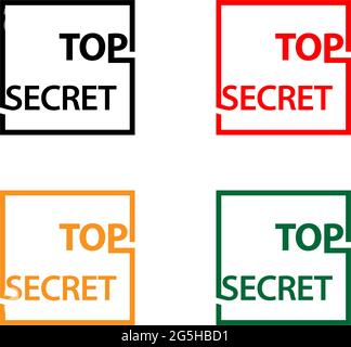 Icona top secret stock, design piatto, monogramma, illustrazione vettoriale - vettore Illustrazione Vettoriale
