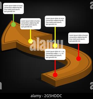 modello di progettazione delle infografiche delle frecce. Illustrazione vettoriale. Illustrazione Vettoriale