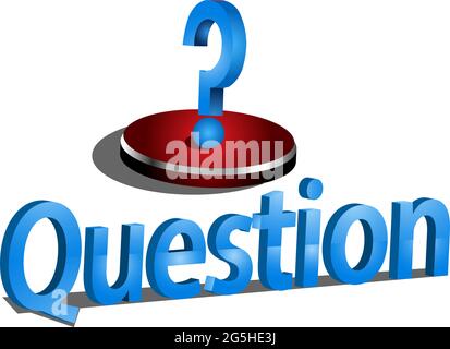 Testo della domanda con icona del punto interrogativo, vettore. Illustrazione vettoriale su sfondo bianco Illustrazione Vettoriale