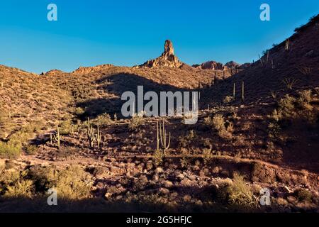 Escursioni attraverso le Superstition Mountains sull'Arizona Trail, Arizona, U.S.A Foto Stock