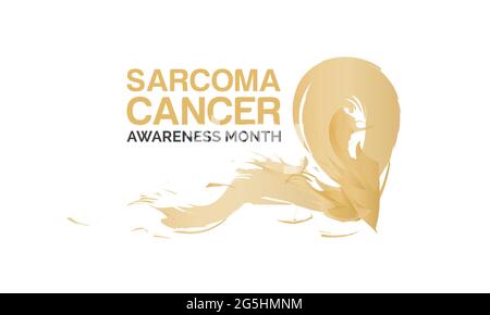 Sarcoma concetto di banner del mese della consapevolezza del cancro osservato ogni luglio. Sfondo del cancro di sarcoma, Banner, Poster, modello di campagna di consapevolezza della scheda. Illustrazione Vettoriale