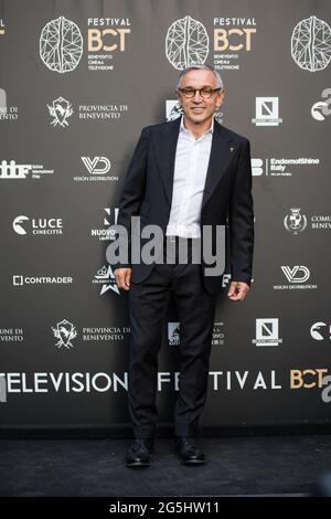 Benevento, Italia. 27 Giugno 2021. Bruno Barbieri durante BCT - Festival Nazionale del Cinema e della Televisione 2021, intervista in Benevento, Italia, 27 giugno 2021 Credit: Independent Photo Agency/Alamy Live News Foto Stock