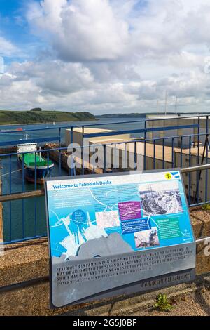 Falmouth Docks a Falmouth, Cornovaglia UK nel mese di giugno Foto Stock