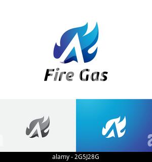 Simbolo del logo iniziale di una fiamma calda che brucia la lettera Illustrazione Vettoriale
