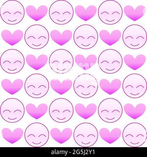Amore emozione faccia in rosa con cuore 10 Illustrazione Vettoriale