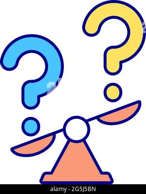 Processo decisionale icona colore RGB Illustrazione Vettoriale