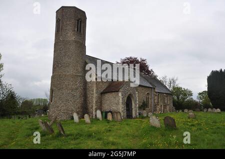 St Mary's Church, Rushall, Norfolk, Inghilterra, Regno Unito. Foto Stock