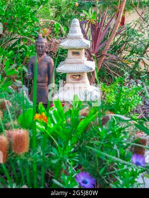 Bei colori di un tempio buddista Nan Tien Temple Woolongong Sydney NSW Australia Foto Stock