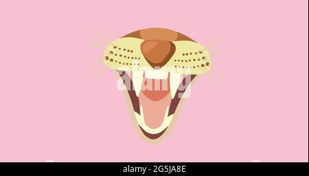 Composizione del muso del cane su sfondo rosa Foto Stock