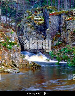 Regno Unito, Scozia, Highlands, Pattack Falls, inverno, Foto Stock