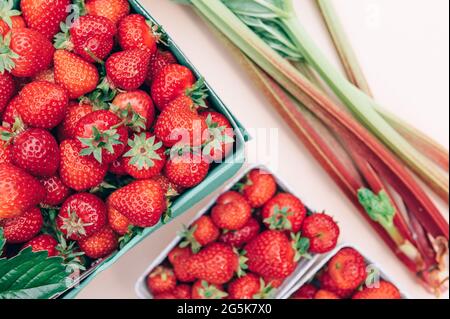 Macro di fragole fresche Foto Stock