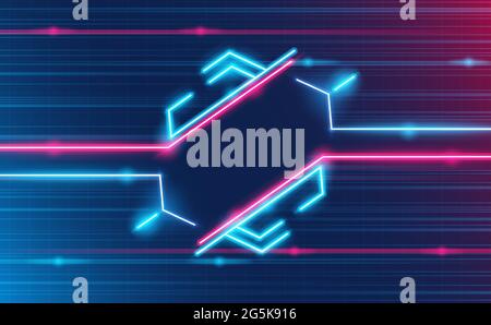 Astratto spettro onda.astratto onda sfondo blu e rosa colore.vettore e illustrazione. Illustrazione Vettoriale