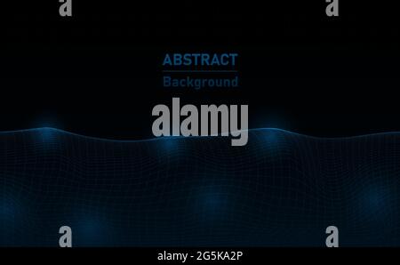 Griglia astratta dell'onda dello spettro.Abstract wave sfondo blu color.vettore e illustrazione. Illustrazione Vettoriale