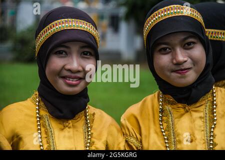 Guide turistiche locali, Medan, Indonesia Foto Stock