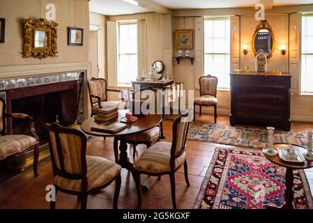 Interioro della casa di John Adams a Quincy, ma. Foto Stock