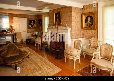 Interioro della casa di John Adams a Quincy, ma. Foto Stock