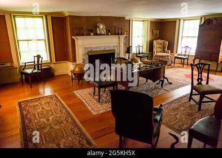 Interioro della casa di John Adams a Quincy, ma. Foto Stock
