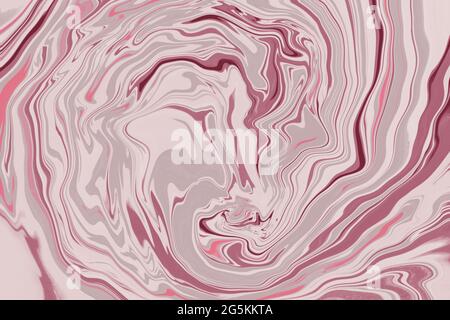 Sfondo orizzontale di arte marmorea astratta con sfumature di colore rosa Foto Stock