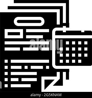 audit del bilancio annuale e consolidato glifo icona illustrazione vettoriale Illustrazione Vettoriale