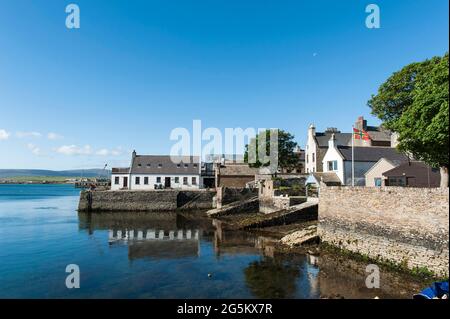 Vecchie case da pesca sul mare, Stromness, terraferma, Isole Orcadi, Scozia, Regno Unito, Europa Foto Stock