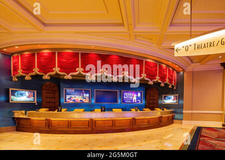 Las Vegas, 3 GIU 2021 - Sala espositiva o Theatre del Bellagio Hotel and Casino Foto Stock