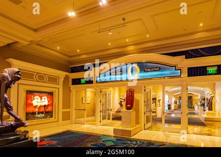 Las Vegas, 3 GIU 2021 - Sala espositiva o Theatre del Bellagio Hotel and Casino Foto Stock