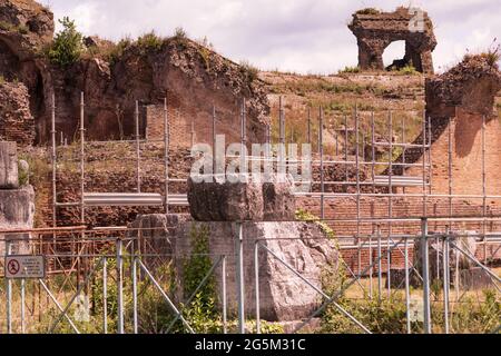 Siti archeologici romani in riparazione Foto Stock