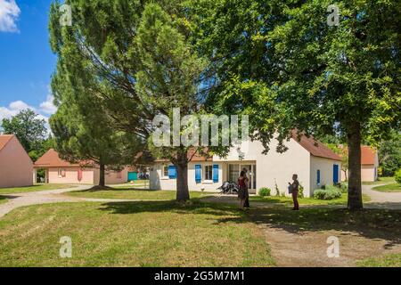 Chalet vacanze nel Parco Naturale di la Bellebouche - Mezieres-en-Brenne, Indre (36), Francia. Foto Stock