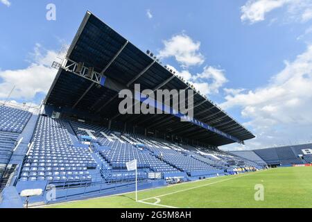 Buriram, Thailandia. 27 Giugno 2021. Una vista dello stadio Buriram prima della partita della AFC Champions League 2021 Group J tra Port FC e Guangzhou F.C. al Buriram Stadium. (Punteggio finale; Port FC 3:0 Guangzhou F.C.) (Foto di Amphol Thongmueangluang/SOPA Images/Sipa USA) Credit: Sipa USA/Alamy Live News Foto Stock