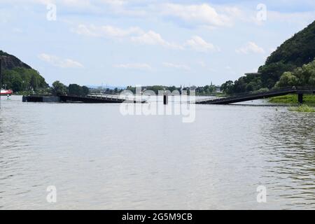 Ponte crollato a Geysir Andernach, Namedyer Werth 29.06.2021 Foto Stock