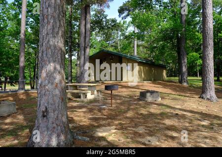 Sala da bagno della Louisiana dell'area ricreativa di Indian Creek Foto Stock