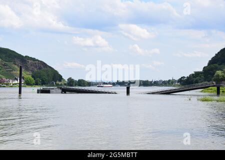 Ponte crollato a Geysir Andernach, Namedyer Werth 29.06.2021 Foto Stock