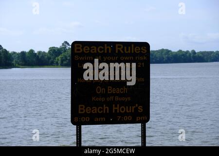 Indian Creek Recreation Area Louisiana Beach regolamento segno Foto Stock