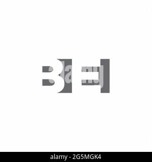 MONOGRAMMA BE Logo con modello di design in stile spazio negativo isolato su sfondo bianco Illustrazione Vettoriale