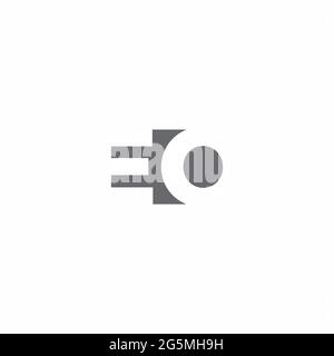 Monogramma logo EO con modello di design in stile spazio negativo isolato su sfondo bianco Illustrazione Vettoriale