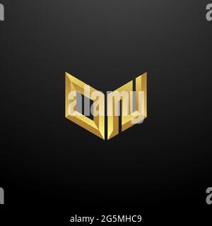 ON Logo Monogram Letter Initials Design Template con sfondo oro e nero icona vettoriale moderno Illustrazione Vettoriale