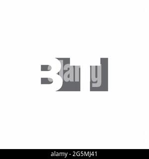 Monogramma BT Logo con modello di design in stile spazio negativo isolato su sfondo bianco Illustrazione Vettoriale