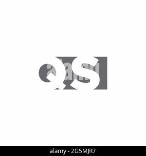 Monogramma con logo QS con modello di design in stile spazio negativo isolato su sfondo bianco Illustrazione Vettoriale