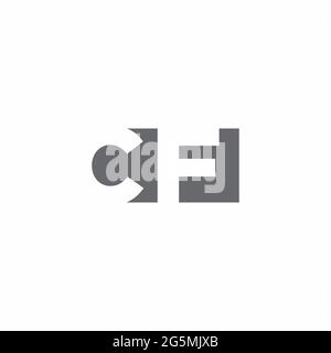 MONOGRAMMA DEL logo CF con modello di design in stile spazio negativo isolato su sfondo bianco Illustrazione Vettoriale