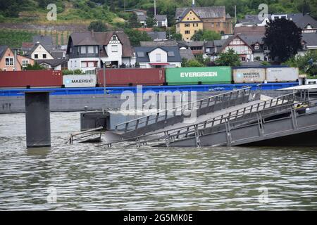 Ponte crollato a Geysir Andernach, Namedyer Werth 29.06.2021 Foto Stock