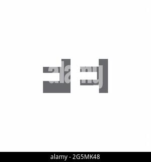 MONOGRAMMA CON logo FE con modello di design in stile spazio negativo isolato su sfondo bianco Illustrazione Vettoriale