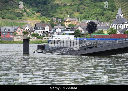 Ponte crollato a Geysir Andernach, Namedyer Werth 29.06.2021 Foto Stock