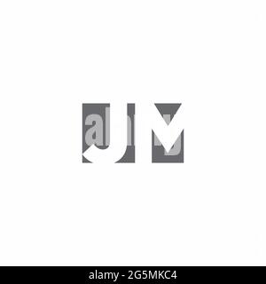 Monogramma logo JM con modello di design in stile spazio negativo isolato su sfondo bianco Illustrazione Vettoriale