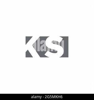 Monogramma KS Logo con modello di design in stile spazio negativo isolato su sfondo bianco Illustrazione Vettoriale
