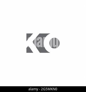 Monogramma LOGO KO con modello di design in stile spazio negativo isolato su sfondo bianco Illustrazione Vettoriale