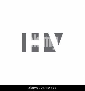 Monogramma HV Logo con modello di design in stile spazio negativo isolato su sfondo bianco Illustrazione Vettoriale