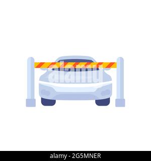 Cancello automatico e una macchina, vettore Illustrazione Vettoriale