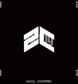 Logo monogramma modello di design moderno isolato su sfondo nero Illustrazione Vettoriale