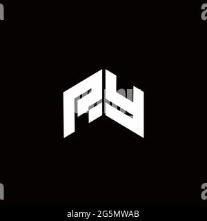 Logo monogramma modello di design moderno isolato su sfondo nero Illustrazione Vettoriale