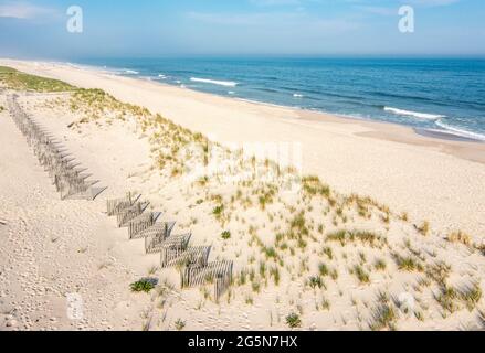 Vista aerea di Coopers Beach, Southampton, NY Foto Stock